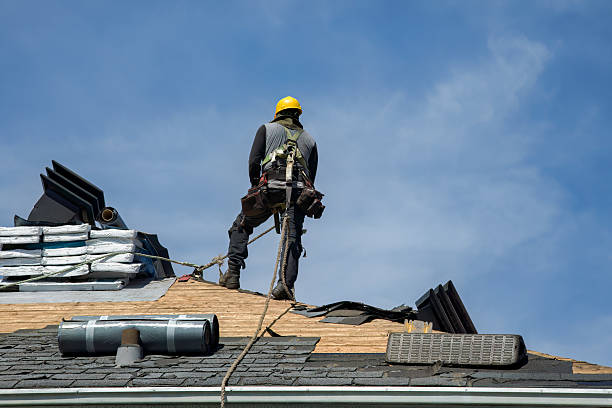 Professional Gutter Installation technician working in Creighton, MO